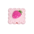 Pink acrylic strawberry biscuit charm with single hole for DIY keychain and jewelry - Light Pink