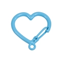 Moschettone a forma di cuore blu cielo con anello per portachiavi fai-da-te in lega - Azzurro