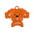 Caramel orange cartoon poodle bag charm with glossy finish and metal ring - Rich Dog / Orange