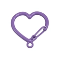 Moschettone a forma di cuore viola in lega con finitura laccata opaca per il fai-da-te - Viola