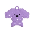 Cute purple cartoon poodle charm with glossy finish and metal ring for bag or keychain - Rich Dog / Purple