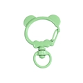 Mint green panda head alloy keychain hook with bow decoration and swivel ring - Panda Spring Buckle (No Hand Painted) / Milky Green