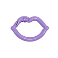 Lip-shaped spring ring clasp in light purple painted alloy for bags and DIY keychains - Lip Spring Clasp / Light Purple