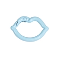 Lip-shaped light blue painted metal spring ring hook for DIY bag charms and keychains - Lip Spring Clasp / Aqua Blue
