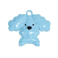 Light blue poodle dog head keychain charm with polished finish and cute cartoon face - Rich Dog / Blue