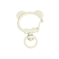 Creamy white bear-shaped alloy spring clasp with bowtie detail for DIY keychains - Panda Spring Buckle (No Hand Painted) / Off-white