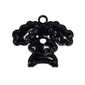Cute black poodle dog keychain charm with glossy finish for bags and car keys - Rich Dog / Black