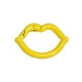 Lip shaped spring buckle in lemon yellow finish for DIY keychains and bag charms - Lip Spring Clasp / Yellow