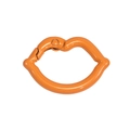 Vibrant orange lip-shaped alloy spring clasp for DIY bags and keychains - Lip Spring Clasp / Orange