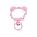 Pink bear-shaped alloy lobster clasp with a decorative bow and swivel ring accessory - Panda Spring Buckle (No Hand Painted) / Light Pink
