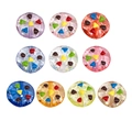 Bunte Acryl-Keksperlen in verschiedenen Pastellfarben für DIY-Schmuckherstellung - Chocolate Cookie Style / Transparent - Zufällige Farbe