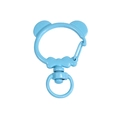 Sky blue bear-shaped alloy spring clasp with bow knot for DIY keychain making - Panda Spring Buckle (No Hand Painted) / Light Blue