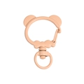 Matte pink bear-shaped alloy spring clasp with bow knot for DIY keychain crafting - Panda Spring Buckle (No Hand Painted) / Grapefruit