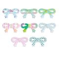 Bunte Acrylperlen-Set in Schleifenform mit Blumen und Karomustern für DIY Bastelarbeiten - Zufällige Farbe