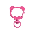 Pink bear head alloy keychain with bow decoration and swivel spring hook connector - Panda Spring Buckle (No Hand Painted) / Rose Red