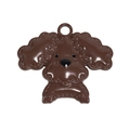 Coffee brown poodle dog charm keychain with glossy finish and integrated hanging loop - Rich Dog / Dark Coffee