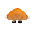 Cute cartoon croissant acrylic charm with smiling face for keychain accessories - Croissant