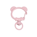 Matte pink panda-shaped alloy spring clasp with bow detail for DIY keychains - Panda Spring Buckle (No Hand Painted) / Light Pink