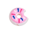 Rosa glasierte Acryl-Donut-Perle mit bunten Streuseln und Biss für DIY-Handwerk - Kleiner Donut / Weiß + Rosa