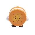 Cute orange acrylic sandwich cookie keychain pendant with smiling cartoon face and hands - Round Biscuit