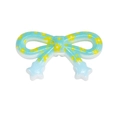 Lichtblauwe acryl strikkraal met gele sterren voor creatieve DIY-sieradenontwerpen - Geel + Blauw