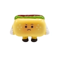 Angry face hot dog sandwich acrylic bead charm with yellow body and colorful details - Long Burger Style