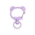 Lavender purple panda shaped swivel clasp with bow detail for DIY keychains - Panda Spring Buckle (No Hand Painted) / Light Purple