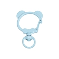 Light blue panda ear alloy spring hook with bow detail for DIY keychains and crafts - Panda Spring Buckle (No Hand Painted) / Aqua Blue