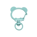 Mint green bear shaped alloy spring clasp with rotating ring for DIY keychains - Panda Spring Buckle (No Hand Painted) / Emerald