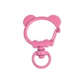 Pink metal bear head swivel clasp with bow detail for DIY keychain accessories - Panda Spring Buckle (No Hand Painted) / Peach