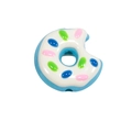 Hemelblauwe acryl donut kraal met wit glazuur en kleurrijke hagelslag voor DIY-ambacht - Kleine Donut / Blauw + Wit