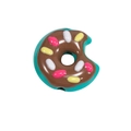 Groene acryl kraal in donutvorm met chocoladeglazuur voor DIY sleutelhangers en knutsels - Kleine Donut / Smaragd en Lichtkoffie