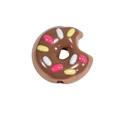 Bruine chocolade donut acryl kraal met kleurrijke hagelslag voor DIY sleutelhangers - Kleine Donut / Lichtkoffie