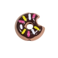 Bruine chocolade donut kraal met gekleurde spikkels voor DIY telefoonkettingen en sleutelhangers - Kleine Donut / Licht Koffie + Donker Koffie