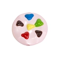 Rosa Acryl-Kekshänger mit bunten Herzakzenten für DIY-Schmuckherstellung - Chocolate Cookie Style / Lackiert Rosa