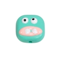 Perla in silicone a forma di mostro verde menta con occhi buffi per bricolage - Mostro dai Denti Grandi / Smeraldo