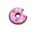 Mini bruine acryl donut kraal met roze glazuur en gekleurde hagelslag voor DIY knutselen - Kleine Donut / Donkerkoffie en Paars