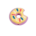 Paarse acryl donut kraal met geel glazuur voor het maken van DIY sleutelhangers - Kleine Donut / Paars + Geel