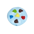 Hellblaue runde Acryl-Keksperle mit bunten Tropfen für DIY-Schmuckherstellung - Chocolate Cookie Style / Lackiert - Azurblau