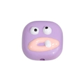 Simpatica perla quadrata mostro viola in acrilico con dente per portachiavi DIY - Mostro dai Denti Grandi / Viola