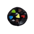 Schwarze Acryl-Keksperle mit bunten Einsätzen für DIY-Schmuck und Schlüsselanhänger - Chocolate Cookie Style / Lackiert - Schwarz
