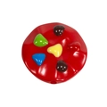 Roter Keks-Anhänger aus Acryl mit bunten Schokostückchen für DIY-Schmuck und Anhänger - Chocolate Cookie Style / Lackiert - Hellrot