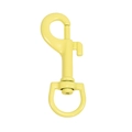 Matte yellow painted alloy bolt snap hook with a 360-degree rotating D-ring swivel - P-shaped Hook / Yellow