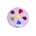 Lila runder Acryl-Keksanhänger mit bunten Punkten für DIY-Schmuck und Handarbeiten - Chocolate Cookie Style / Lackiert - Lila
