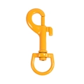 Orange painted swivel lobster claw clasp with 360-degree D-ring for keychains - P-shaped Hook / Orange