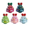Christmas tree resin charms with pearl finish and colorful bows in five pastel colors - Christmas Tree - Random Color