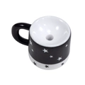 Cartoon cow patterned ceramic bead accessory for DIY jewelry making and bag charms - Painted - Black + White