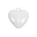 Ciondolo a cuore piatto in acrilico bianco per gioielli fai da te e portachiavi - Laccato - Bianco
