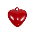 Ciondolo a cuore in acrilico rosso vivace con finitura lucida per gioielli fai da te e portachiavi - Laccato - Rosso Brillante