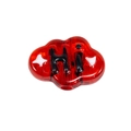 Translucent red cloud bead with HI lettering and white stars for DIY jewelry - Cloud / Transparent Red And Black